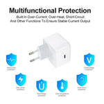 ที่ชาร์จ A3365 PD40W USB-C / Type-C พร้อมสายข้อมูล Type-C ถึง Type-C / 8 Pin ปลั๊ก EU + สาย 2-in-1 ยาว 1 เมตร