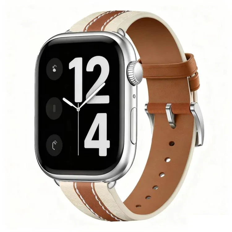 สายรัดนาฬิกาหนังแท้สีบล็อกสำหรับ Apple Watch 46mm / 49mm / 45mm / 44mm, สำหรับ Apple Watch 42mm / 41mm / 40mm / 38mm