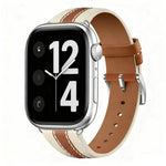 สายรัดนาฬิกาหนังแท้สีบล็อกสำหรับ Apple Watch 46mm / 49mm / 45mm / 44mm, สำหรับ Apple Watch 42mm / 41mm / 40mm / 38mm