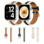 สายรัดนาฬิกาหนังแท้สีบล็อกสำหรับ Apple Watch 46mm / 49mm / 45mm / 44mm, สำหรับ Apple Watch 42mm / 41mm / 40mm / 38mm