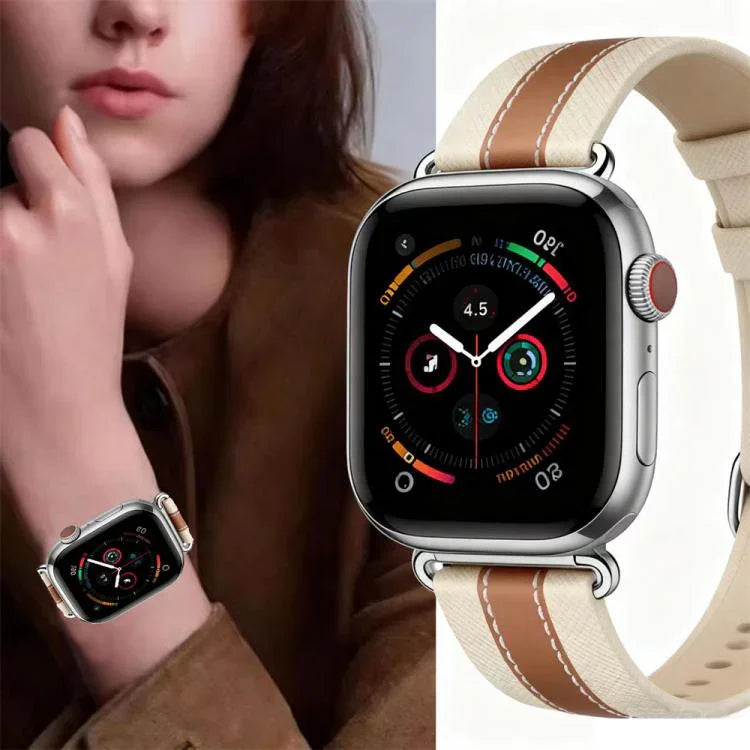 สายรัดนาฬิกาหนังแท้สีบล็อกสำหรับ Apple Watch 46mm / 49mm / 45mm / 44mm, สำหรับ Apple Watch 42mm / 41mm / 40mm / 38mm