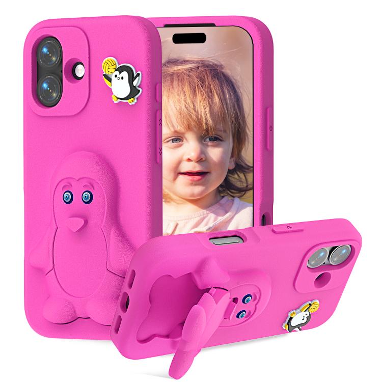 เคสโทรศัพท์กันกระแทก EVA ลายเพนกวินพร้อมที่วาง สำหรับ iPhone 17 Pro Max, สำหรับ iPhone 17 Pro, สำหรับ iPhone 17, สำหรับ iPhone Air, สำหรับ iPhone 16 Pro Max, สำหรับ iPhone 16 Pro, สำหรับ iPhone 16, สำหรับ iPhone 15 Pro Max