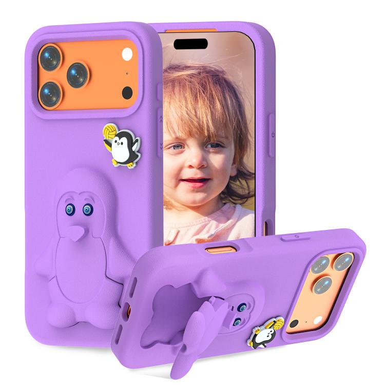 เคสโทรศัพท์กันกระแทก EVA ลายเพนกวินพร้อมที่วาง สำหรับ iPhone 17 Pro Max, สำหรับ iPhone 17 Pro, สำหรับ iPhone 17, สำหรับ iPhone Air, สำหรับ iPhone 16 Pro Max, สำหรับ iPhone 16 Pro, สำหรับ iPhone 16, สำหรับ iPhone 15 Pro Max