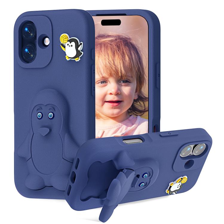 เคสโทรศัพท์กันกระแทก EVA ลายเพนกวินพร้อมที่วาง สำหรับ iPhone 17 Pro Max, สำหรับ iPhone 17 Pro, สำหรับ iPhone 17, สำหรับ iPhone Air, สำหรับ iPhone 16 Pro Max, สำหรับ iPhone 16 Pro, สำหรับ iPhone 16, สำหรับ iPhone 15 Pro Max