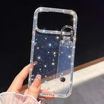 เคสโทรศัพท์ Rhinestone Glitter Wristband Holder สำหรับ iPhone 17 Pro Max