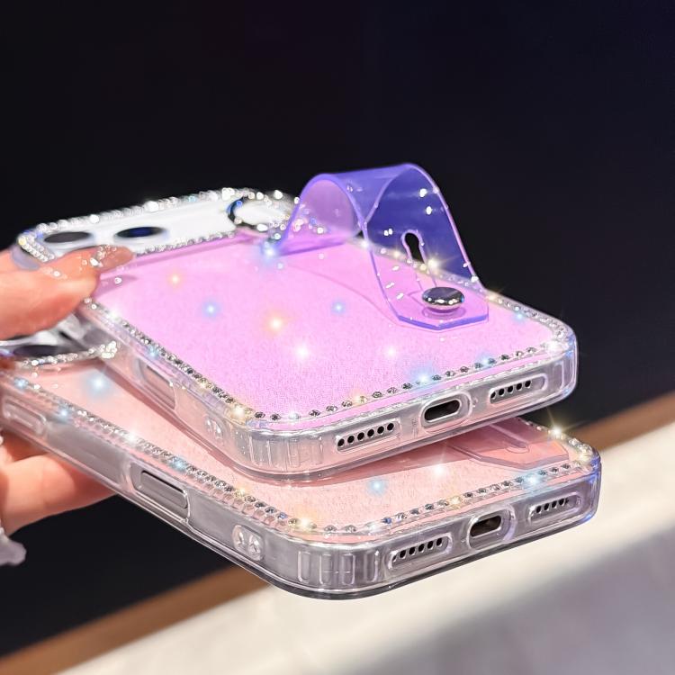 เคสโทรศัพท์ Rhinestone Glitter Wristband Holder สำหรับ iPhone 17 Pro Max
