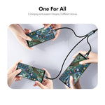 ENKAY 3-in-1 120W USB to 8 Pin / Type-C / Micro USB Nylon Braided Fast Charging Cable, Length: 1.2m, ENK-CB184
