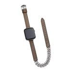 สายนาฬิกาหนังแท้ประดับเพชร สำหรับ Apple Watch 46 มม. / 49 มม. / 45 มม. / 44 มม., สำหรับ Apple Watch 42 มม. / 41 มม. / 40 มม. / 38 มม.