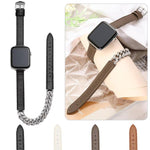 สายนาฬิกาหนังแท้ประดับเพชร สำหรับ Apple Watch 46 มม. / 49 มม. / 45 มม. / 44 มม., สำหรับ Apple Watch 42 มม. / 41 มม. / 40 มม. / 38 มม.