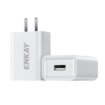 อะแดปเตอร์ชาร์จไฟ USB 10W 5V 2A ENKAY พร้อมปลั๊ก EU, ปลั๊ก US