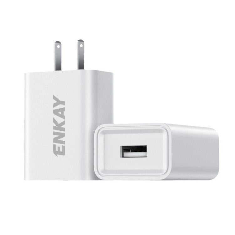 อะแดปเตอร์ชาร์จไฟ USB 10W 5V 2A ENKAY พร้อมปลั๊ก EU, ปลั๊ก US
