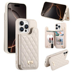 เคสโทรศัพท์กระเป๋าใส่บัตรหนังวีแกนลายเพชรโลหะโบว์พร้อมกระจก สำหรับ iPhone 17 Pro Max, สำหรับ iPhone 17 Pro, สำหรับ iPhone 17, สำหรับ iPhone 16 Pro Max, สำหรับ iPhone 16 Pro, สำหรับ iPhone 16 Plus, สำหรับ iPhone 16