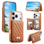 เคสโทรศัพท์กระเป๋าใส่บัตรหนังวีแกนลายเพชรโลหะโบว์พร้อมกระจก สำหรับ iPhone 17 Pro Max, สำหรับ iPhone 17 Pro, สำหรับ iPhone 17, สำหรับ iPhone 16 Pro Max, สำหรับ iPhone 16 Pro, สำหรับ iPhone 16 Plus, สำหรับ iPhone 16