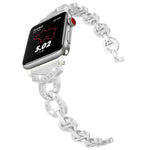 สายสแตนเลสสตีลแข็งประดับเพชรรูปเลข 8 VO สำหรับ Apple Watch Series 3 & 2 & 1 38 มม.