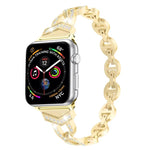 สายสแตนเลสสตีลแข็งประดับเพชรรูปเลข 8 VO สำหรับ Apple Watch Series 3 & 2 & 1 38 มม.