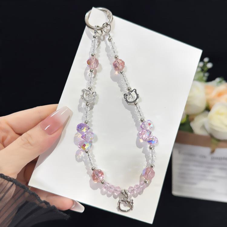 สร้อยคอคริสตัลแมวโลหะผสม, สีชมพู, สีน้ำเงิน