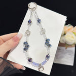 Alloy Cat Crystal Necklace, Pink, Blue