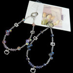 Alloy Cat Crystal Necklace, Pink, Blue