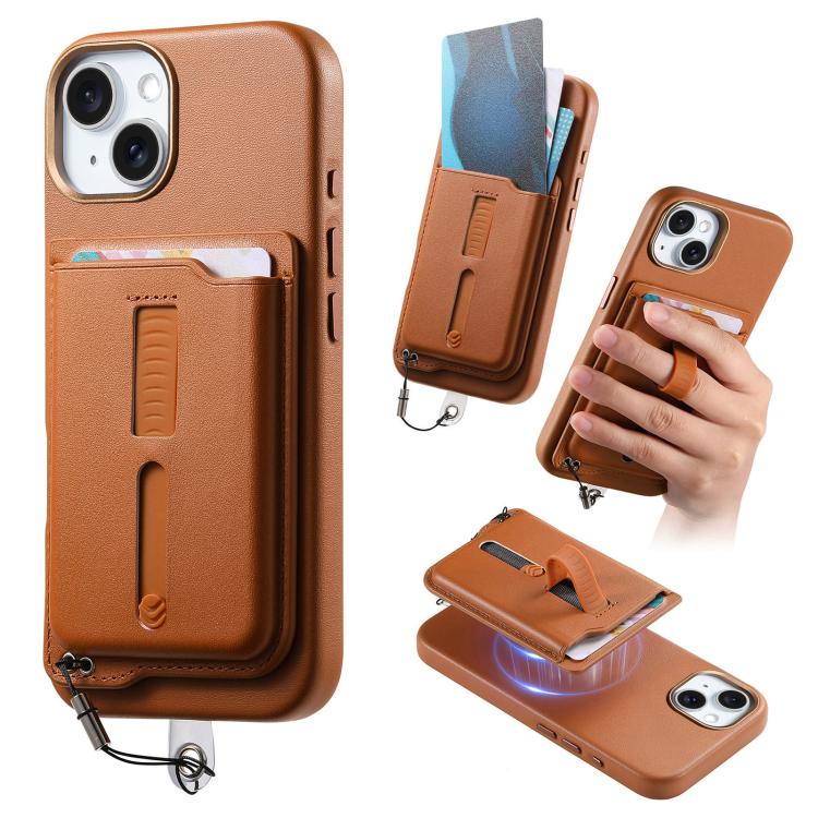 เคสโทรศัพท์กระเป๋าใส่บัตรแม่เหล็กถอดได้พร้อมแหวนจับนิ้วและสายกันหาย สำหรับ iPhone 14, สำหรับ iPhone 14 Pro, สำหรับ iPhone 14 Pro Max