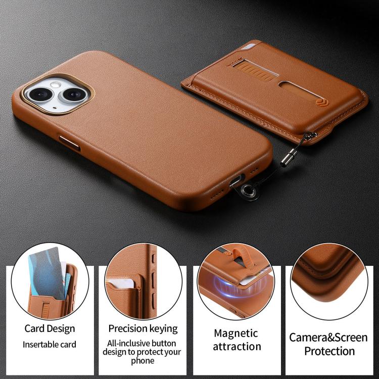 เคสโทรศัพท์กระเป๋าใส่บัตรแม่เหล็กถอดได้พร้อมแหวนจับนิ้วและสายกันหาย สำหรับ iPhone 14, สำหรับ iPhone 14 Pro, สำหรับ iPhone 14 Pro Max