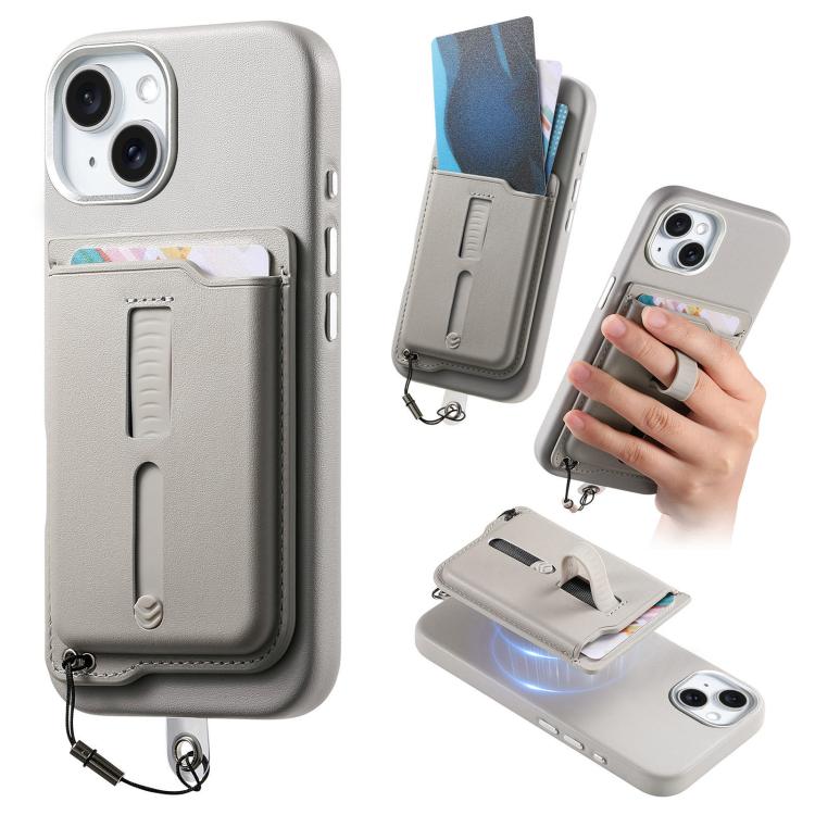 เคสโทรศัพท์กระเป๋าใส่บัตรแม่เหล็กถอดได้พร้อมแหวนจับนิ้วและสายกันหาย สำหรับ iPhone 14, สำหรับ iPhone 14 Pro, สำหรับ iPhone 14 Pro Max