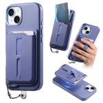 เคสโทรศัพท์กระเป๋าใส่บัตรแม่เหล็กถอดได้พร้อมแหวนจับนิ้วและสายกันหาย สำหรับ iPhone 14, สำหรับ iPhone 14 Pro, สำหรับ iPhone 14 Pro Max