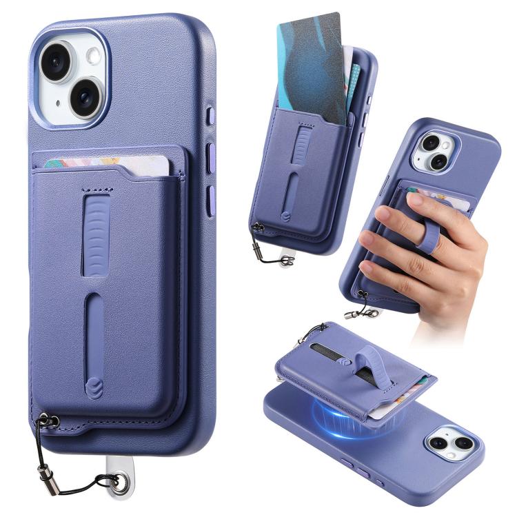 เคสโทรศัพท์กระเป๋าใส่บัตรแม่เหล็กถอดได้พร้อมแหวนจับนิ้วและสายกันหาย สำหรับ iPhone 14, สำหรับ iPhone 14 Pro, สำหรับ iPhone 14 Pro Max