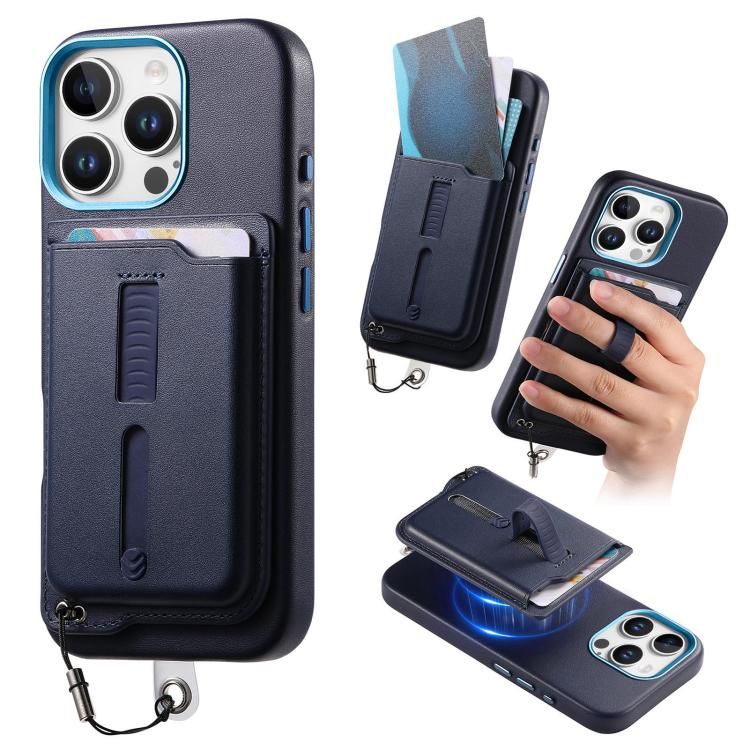 เคสโทรศัพท์กระเป๋าใส่บัตรแม่เหล็กถอดได้พร้อมแหวนจับนิ้วและสายกันหาย สำหรับ iPhone 14, สำหรับ iPhone 14 Pro, สำหรับ iPhone 14 Pro Max