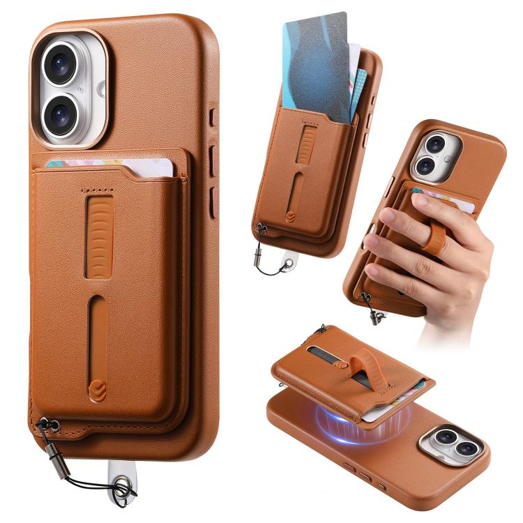 เคสโทรศัพท์กระเป๋าใส่บัตรแม่เหล็กถอดได้พร้อมแหวนจับนิ้วและสายกันหาย สำหรับ iPhone 17e / 16e, สำหรับ iPhone 17 Pro Max, สำหรับ iPhone 17 Pro, สำหรับ iPhone 17, สำหรับ iPhone Air, สำหรับ iPhone 16 Plus
