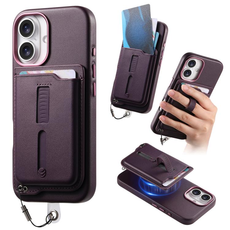 เคสโทรศัพท์กระเป๋าใส่บัตรแม่เหล็กถอดได้พร้อมแหวนจับนิ้วและสายกันหาย สำหรับ iPhone 17e / 16e, สำหรับ iPhone 17 Pro Max, สำหรับ iPhone 17 Pro, สำหรับ iPhone 17, สำหรับ iPhone Air, สำหรับ iPhone 16 Plus
