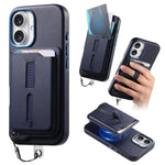 เคสโทรศัพท์กระเป๋าใส่บัตรแม่เหล็กถอดได้พร้อมแหวนจับนิ้วและสายกันหาย สำหรับ iPhone 17e / 16e, สำหรับ iPhone 17 Pro Max, สำหรับ iPhone 17 Pro, สำหรับ iPhone 17, สำหรับ iPhone Air, สำหรับ iPhone 16 Plus