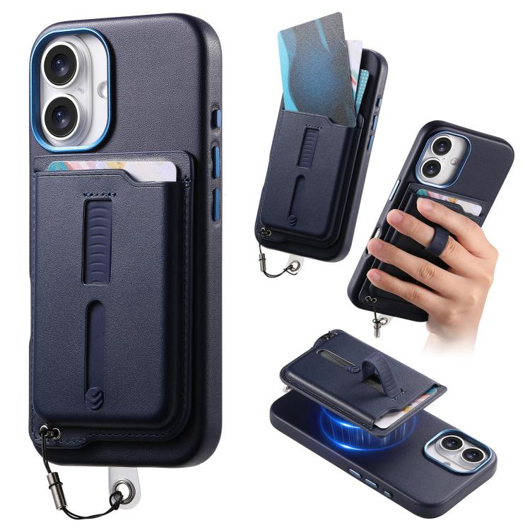 เคสโทรศัพท์กระเป๋าใส่บัตรแม่เหล็กถอดได้พร้อมแหวนจับนิ้วและสายกันหาย สำหรับ iPhone 17e / 16e, สำหรับ iPhone 17 Pro Max, สำหรับ iPhone 17 Pro, สำหรับ iPhone 17, สำหรับ iPhone Air, สำหรับ iPhone 16 Plus