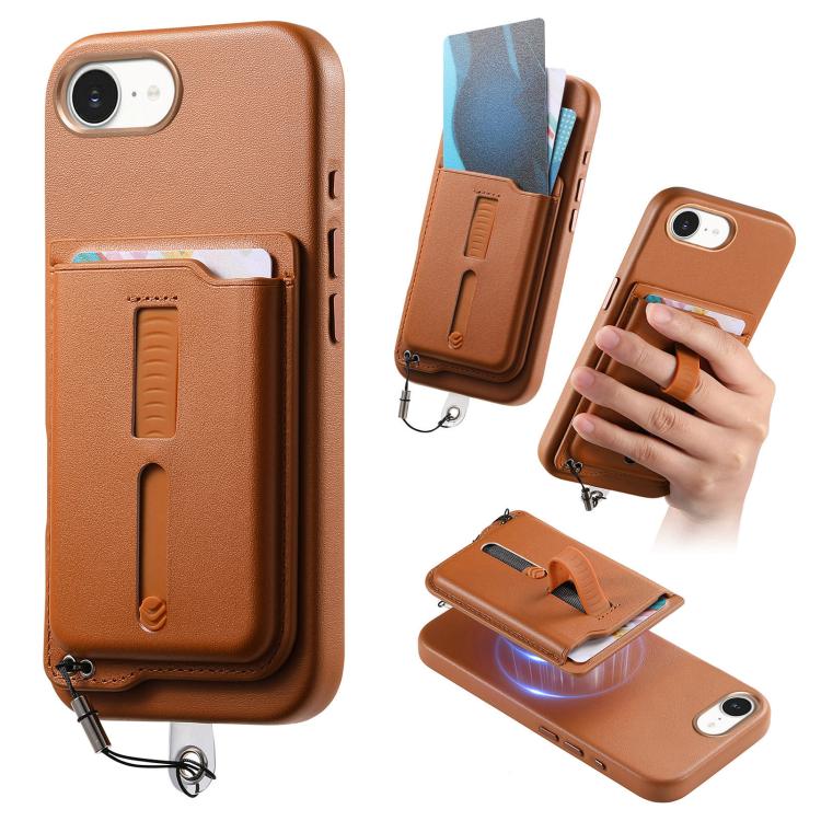 เคสโทรศัพท์กระเป๋าใส่บัตรแม่เหล็กถอดได้พร้อมแหวนจับนิ้วและสายกันหาย สำหรับ iPhone 17e / 16e, สำหรับ iPhone 17 Pro Max, สำหรับ iPhone 17 Pro, สำหรับ iPhone 17, สำหรับ iPhone Air, สำหรับ iPhone 16 Plus