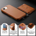 เคสโทรศัพท์กระเป๋าใส่บัตรแม่เหล็กถอดได้พร้อมแหวนจับนิ้วและสายกันหาย สำหรับ iPhone 17e / 16e, สำหรับ iPhone 17 Pro Max, สำหรับ iPhone 17 Pro, สำหรับ iPhone 17, สำหรับ iPhone Air, สำหรับ iPhone 16 Plus