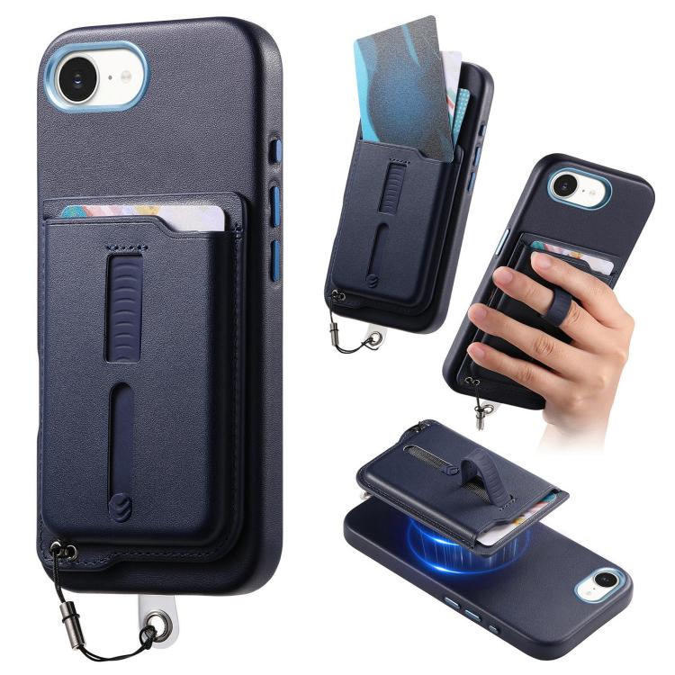 เคสโทรศัพท์กระเป๋าใส่บัตรแม่เหล็กถอดได้พร้อมแหวนจับนิ้วและสายกันหาย สำหรับ iPhone 17e / 16e, สำหรับ iPhone 17 Pro Max, สำหรับ iPhone 17 Pro, สำหรับ iPhone 17, สำหรับ iPhone Air, สำหรับ iPhone 16 Plus