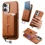 เคสโทรศัพท์กระเป๋าใส่บัตรแม่เหล็กถอดได้พร้อมแหวนจับนิ้วและสายกันหาย สำหรับ iPhone 17e / 16e, สำหรับ iPhone 17 Pro Max, สำหรับ iPhone 17 Pro, สำหรับ iPhone 17, สำหรับ iPhone Air, สำหรับ iPhone 16 Plus
