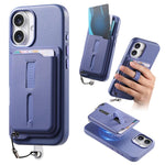 เคสโทรศัพท์กระเป๋าใส่บัตรแม่เหล็กถอดได้พร้อมแหวนจับนิ้วและสายกันหาย สำหรับ iPhone 17e / 16e, สำหรับ iPhone 17 Pro Max, สำหรับ iPhone 17 Pro, สำหรับ iPhone 17, สำหรับ iPhone Air, สำหรับ iPhone 16 Plus