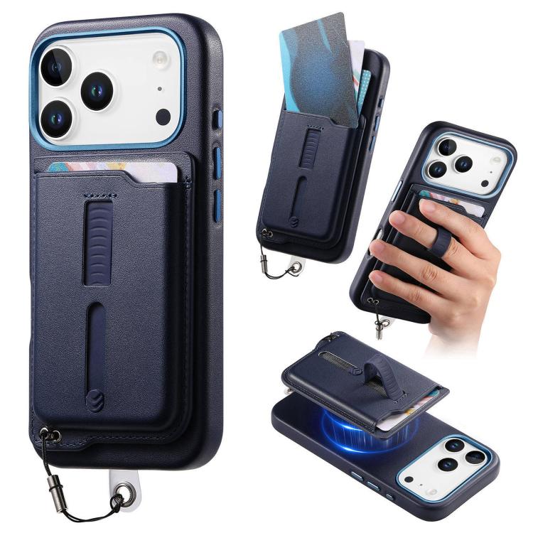 เคสโทรศัพท์กระเป๋าใส่บัตรแม่เหล็กถอดได้พร้อมแหวนจับนิ้วและสายกันหาย สำหรับ iPhone 17e / 16e, สำหรับ iPhone 17 Pro Max, สำหรับ iPhone 17 Pro, สำหรับ iPhone 17, สำหรับ iPhone Air, สำหรับ iPhone 16 Plus