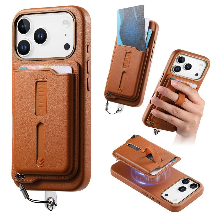 เคสโทรศัพท์กระเป๋าใส่บัตรแม่เหล็กถอดได้พร้อมแหวนจับนิ้วและสายกันหาย สำหรับ iPhone 17e / 16e, สำหรับ iPhone 17 Pro Max, สำหรับ iPhone 17 Pro, สำหรับ iPhone 17, สำหรับ iPhone Air, สำหรับ iPhone 16 Plus