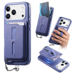 เคสโทรศัพท์กระเป๋าใส่บัตรแม่เหล็กถอดได้พร้อมแหวนจับนิ้วและสายกันหาย สำหรับ iPhone 17e / 16e, สำหรับ iPhone 17 Pro Max, สำหรับ iPhone 17 Pro, สำหรับ iPhone 17, สำหรับ iPhone Air, สำหรับ iPhone 16 Plus