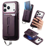 เคสโทรศัพท์กระเป๋าใส่บัตรแม่เหล็กถอดได้พร้อมแหวนจับนิ้วและสายกันหาย สำหรับ iPhone 17e / 16e, สำหรับ iPhone 17 Pro Max, สำหรับ iPhone 17 Pro, สำหรับ iPhone 17, สำหรับ iPhone Air, สำหรับ iPhone 16 Plus