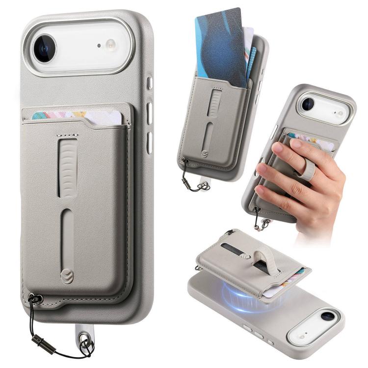 เคสโทรศัพท์กระเป๋าใส่บัตรแม่เหล็กถอดได้พร้อมแหวนจับนิ้วและสายกันหาย สำหรับ iPhone 17e / 16e, สำหรับ iPhone 17 Pro Max, สำหรับ iPhone 17 Pro, สำหรับ iPhone 17, สำหรับ iPhone Air, สำหรับ iPhone 16 Plus