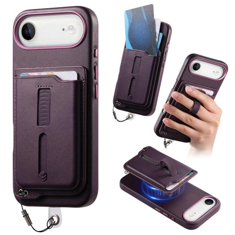 เคสโทรศัพท์กระเป๋าใส่บัตรแม่เหล็กถอดได้พร้อมแหวนจับนิ้วและสายกันหาย สำหรับ iPhone 17e / 16e, สำหรับ iPhone 17 Pro Max, สำหรับ iPhone 17 Pro, สำหรับ iPhone 17, สำหรับ iPhone Air, สำหรับ iPhone 16 Plus