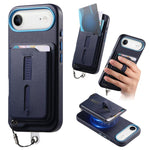 เคสโทรศัพท์กระเป๋าใส่บัตรแม่เหล็กถอดได้พร้อมแหวนจับนิ้วและสายกันหาย สำหรับ iPhone 17e / 16e, สำหรับ iPhone 17 Pro Max, สำหรับ iPhone 17 Pro, สำหรับ iPhone 17, สำหรับ iPhone Air, สำหรับ iPhone 16 Plus