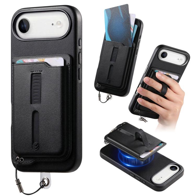 เคสโทรศัพท์กระเป๋าใส่บัตรแม่เหล็กถอดได้พร้อมแหวนจับนิ้วและสายกันหาย สำหรับ iPhone 17e / 16e, สำหรับ iPhone 17 Pro Max, สำหรับ iPhone 17 Pro, สำหรับ iPhone 17, สำหรับ iPhone Air, สำหรับ iPhone 16 Plus