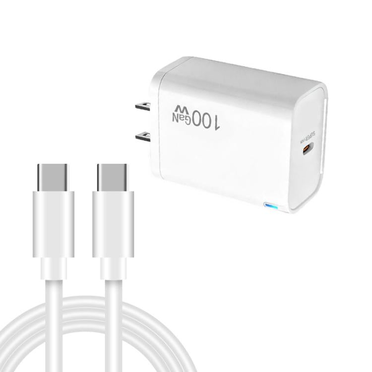 ที่ชาร์จ TE-PD46 GaN 100W PD 45W รองรับเต็มรูปแบบ พร้อมสายข้อมูล Type-C ถึง Type-C ปลั๊ก US