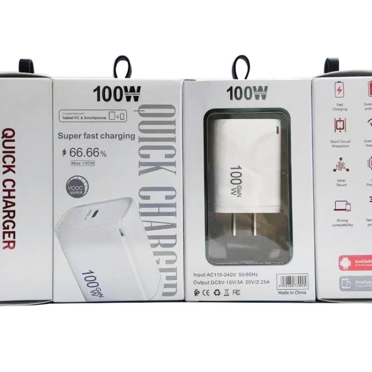 ที่ชาร์จ TE-PD46 GaN 100W PD 45W รองรับเต็มรูปแบบ พร้อมสายข้อมูล Type-C ถึง Type-C ปลั๊ก US