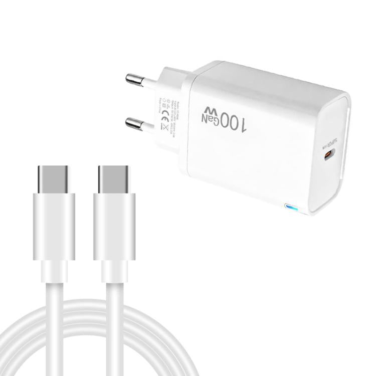 ที่ชาร์จ TE-PD46 GaN 100W PD 45W รองรับเต็มรูปแบบ พร้อมสายข้อมูล Type-C ถึง Type-C ปลั๊ก EU