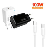 ที่ชาร์จ TE-PD46 GaN 100W PD 45W รองรับเต็มรูปแบบ พร้อมสายข้อมูล Type-C ถึง Type-C ปลั๊ก EU