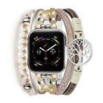 สายรัดนาฬิกาหนังแท้โลหะจี้ต้นไม้แห่งชีวิต สำหรับ Apple Watch ขนาด 46 มม. / 49 มม. / 45 มม. / 44 มม. และ Apple Watch ขนาด 42 มม. / 41 มม. / 40 มม. / 38 มม.